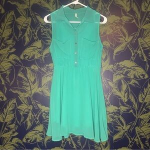 Teal blouse dress